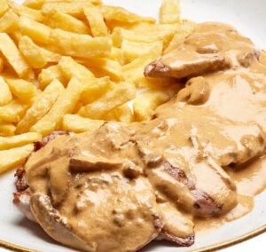 Puntas de solomillo en salsa